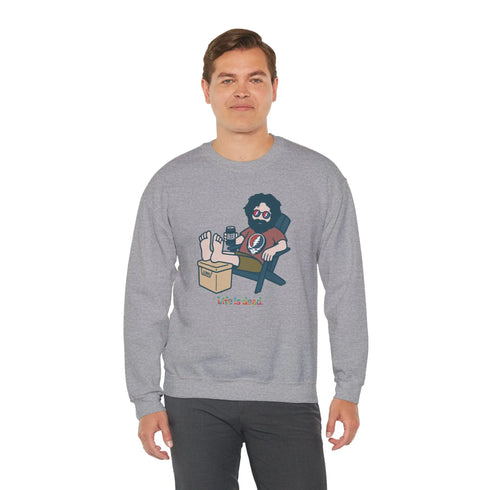 Grateful Dead - Stay Cool, Jerry Life is dead. Crewneck Sweatshirt - StealieShop